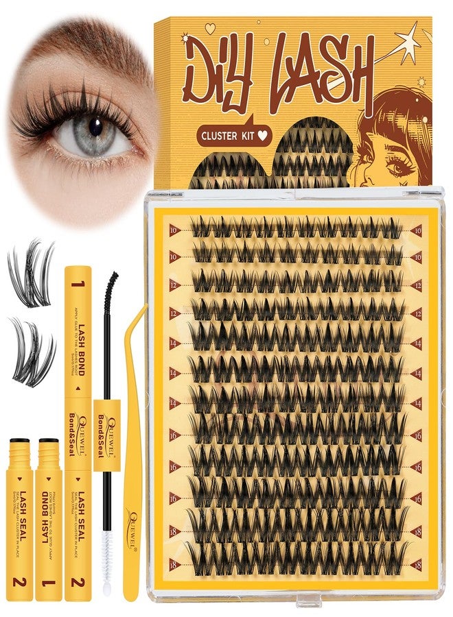 QUEWEL Manga-Lash-Clusters Kit Cute Style, 120pcs Lash-Clusters Kit Mix10-18mm Wispy Natural Invisible Band Eyelash Clusters Kit for DIY Cluster Eyelash Extensions(Manga C 3 Set) - Image 1